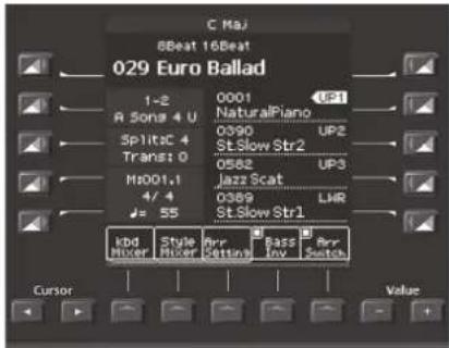 C Maj 8Beat 16Beat 029 Euro Ballad 1-2 R Songs 4 U Splitac 4 Trans: 0 M001.1 4/4 = 55 0001 Natural Piano 0390 St Slow Str2 0582 Jazz Scat 0369 LHR St Slow Str1 Idd Rider Style Rider Arrr Setting Bass Env Arrr Switch Cursor Value