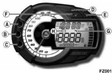 Arctic Cat M 800 Sno Pro (2012) - Icônes d'indicateur (Jauge de luxe) - 1