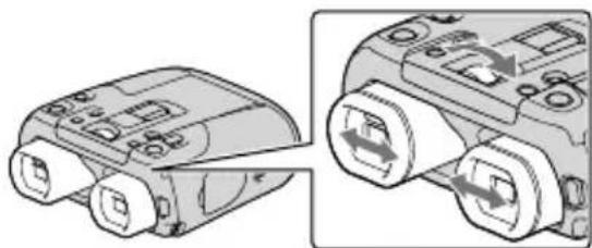 SONY DEV30 - Con el dial IPD ADJ, ajuste la distancia entre el visor izquierdo y derecho a la separación de sus ojos. - 1