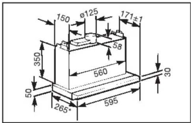 MIELE DA 263 i - Maten van de afzuigkap - 1