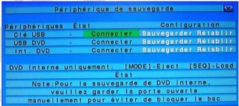 FRACARRO Milano 9.1 DVR - Backup: - 2