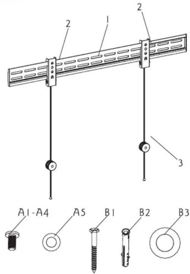 Biltema 24792 - VÆGBESLAG 32"-65" - 7