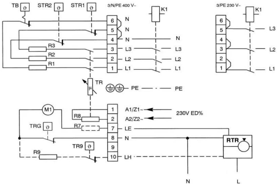 DIMPLEX VFMI30 - Schaltbild Schéma de câblage Schakelschema Esquema de conexiones - 1