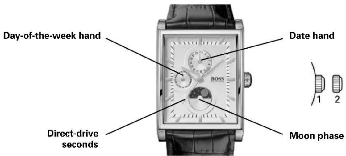 Hugo Boss Chronograph 1513361 - Setting the month: - 1