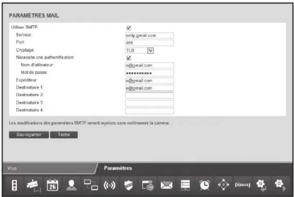 Maginon IPC100 AC - Réglages mail - 1