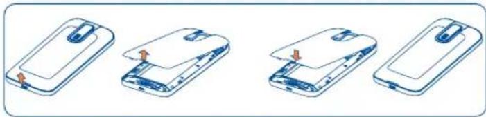 TCL A988 - 取下或安装手机后盖 - 1