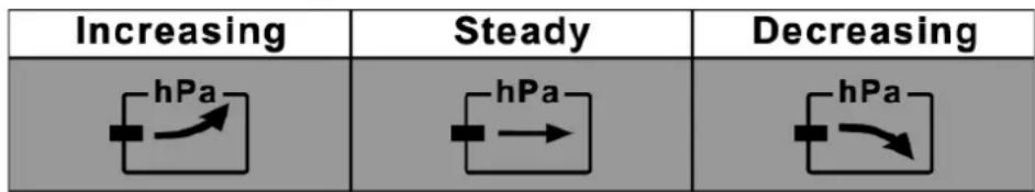TECHNOLINE WS6620 - Reading Pressure trend: - 1