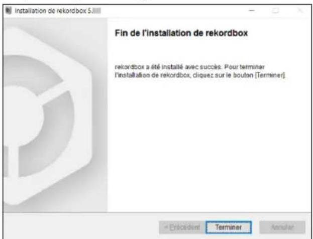 PIONEER DDJXP1 - Cliquez sur [Terminer] pour terminer l'installation. - 1