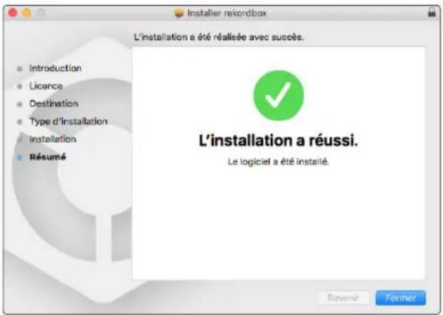PIONEER DDJXP1 - Lorsque la page permettant de terminer l'installation s'affiche, cliquez sur [Fermer] pour finir l'installation. - 1