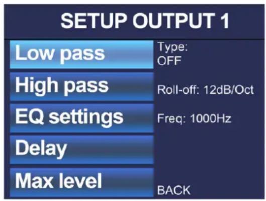 Audac SMQ750 - Output setup (Configuration de sortie) - 1