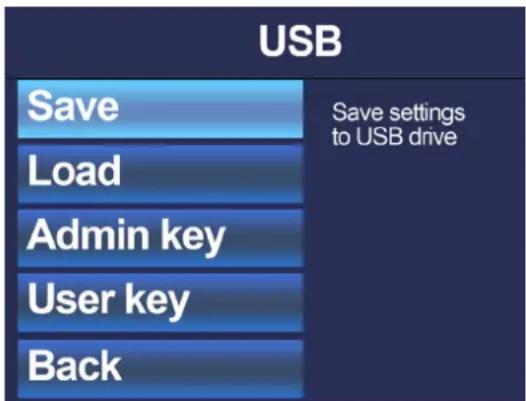 Audac SMQ750 - General setup >> USB >> Save (Sauvegarder) - 1