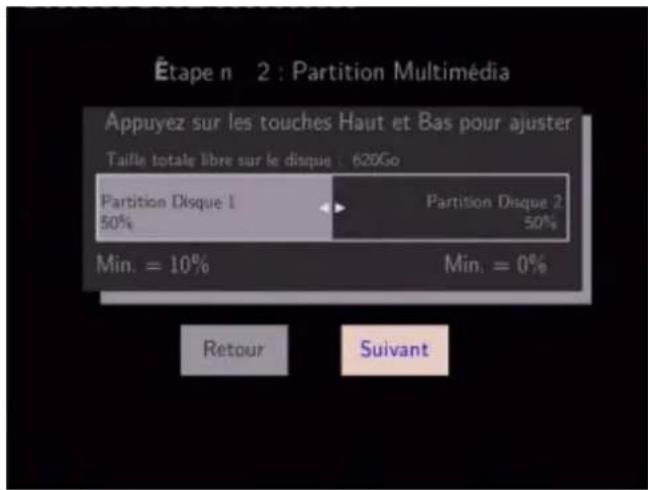 STOREX HMS362TV - Selection de l'espace des partitions du disque de la cassette HMS - 1