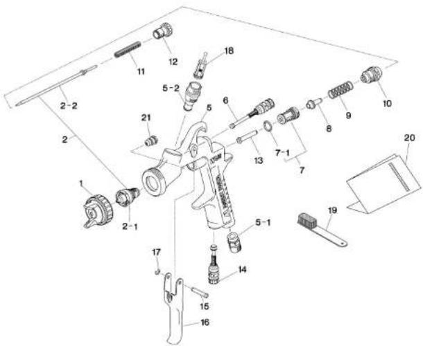 Anest Iwata W 400 - LISTE DE PIECES DE RECHANGE - 1