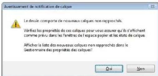 AUTODESK AutoCAD 2010 - Notification de nouveaux calques pour le tracé - 1