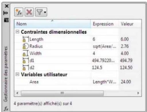 AUTODESK AutoCAD 2010 - Contraindre une conception à l'aide de formules et d'équations - 2