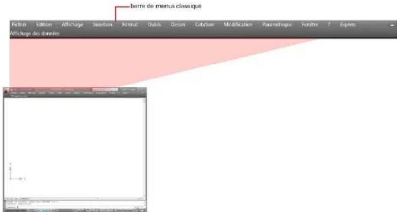 AUTODESK AutoCAD 2010 - Accès à la barre de menus classique - 1