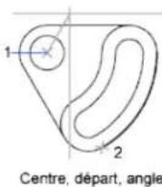AUTODESK AutoCAD 2010 - Creation d'arcs en indiquant le point de départ, le centre et l'angle - 3