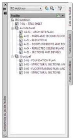 AUTODESK AutoCAD 2010 - Description de l'interface du gestionnaire du jeu de feuilles - 1
