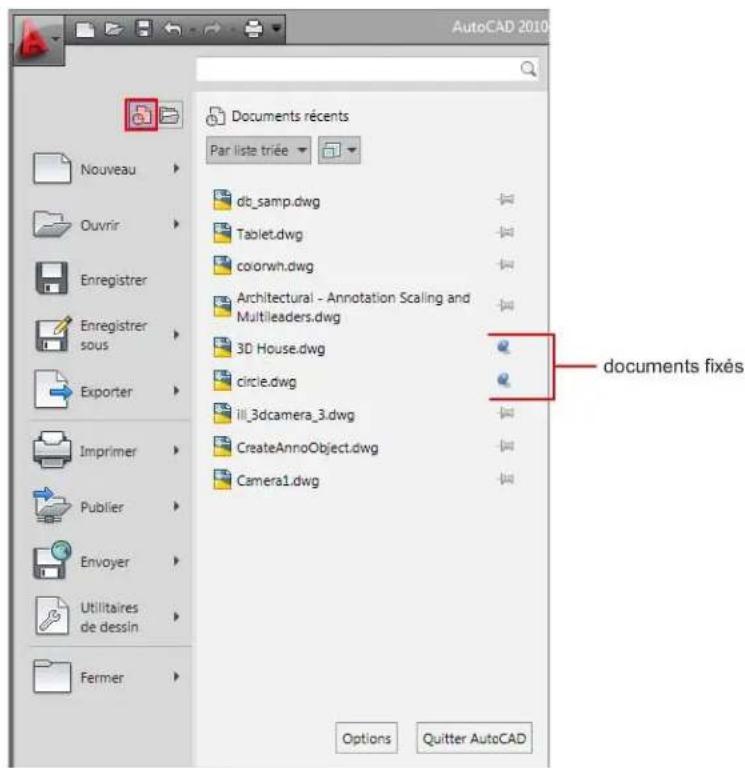 AUTODESK AutoCAD 2010 - Documents récents - 1