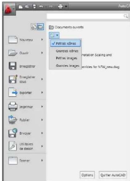 AUTODESK AutoCAD 2010 - Pour changer les options d'affichage en aperçu des documents récents - 1