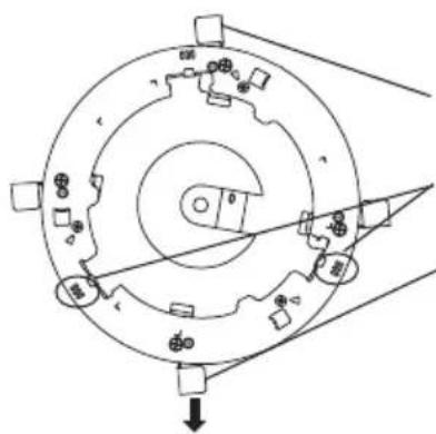 PANASONIC WVQ126 - Insert the mounting chassis into the hole made in Step 1. - 2