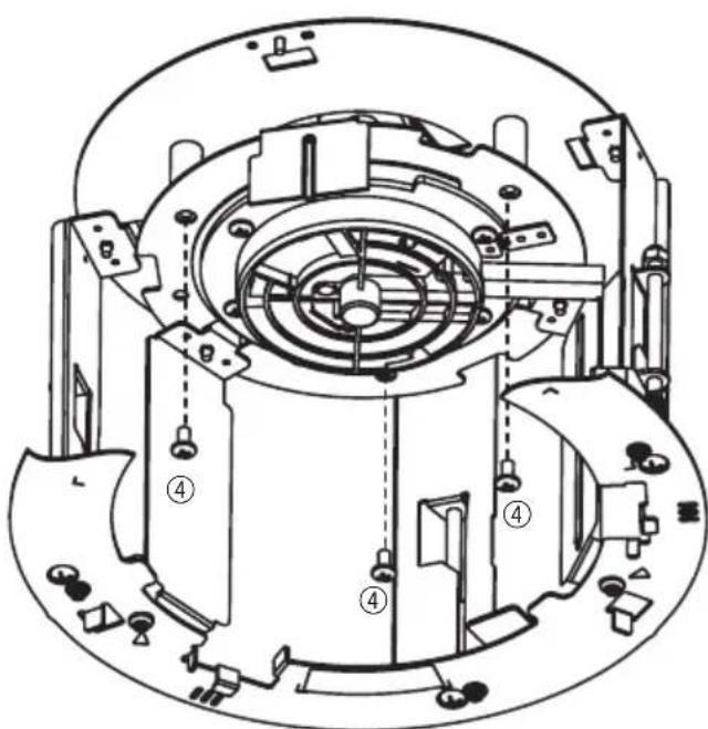 PANASONIC WVQ126 - Monter la potence de montage de la caméra sur le châssis de montage. - 2