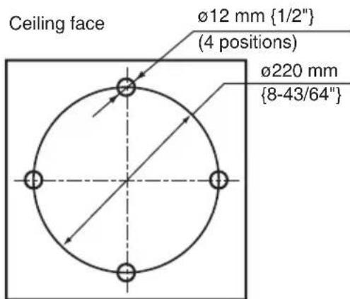PANASONIC WVQ126 - Put Template A (accessory) against the 1. ceiling and make a hole. - 1