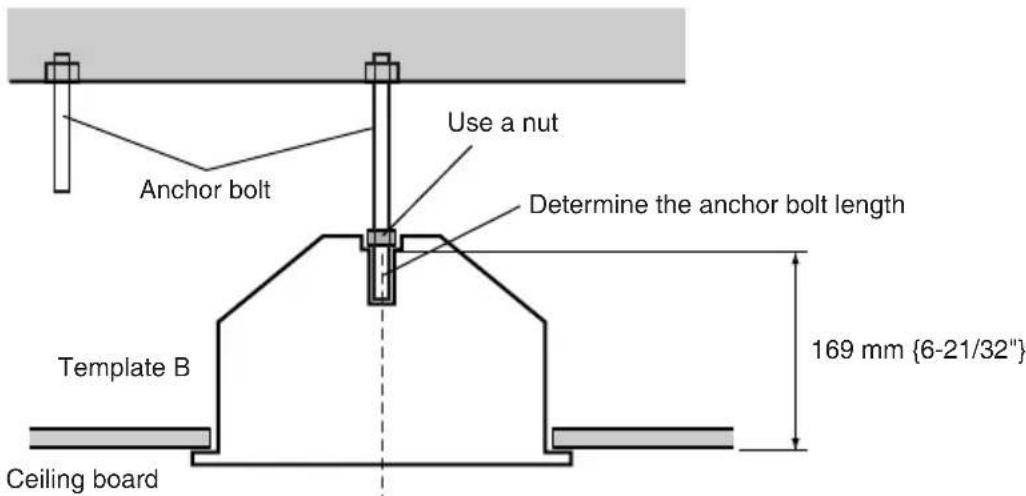 PANASONIC WVQ126 - Install two anchor bolts (M10 recommended) into the concrete ceiling.2. - 1