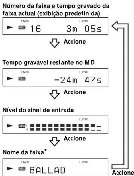 SONY MDSS41 - Accione LEVEL/DISPLA Y/CHAR (ou DISPLA Y) repetidamente para mudar o mostrador. - 1