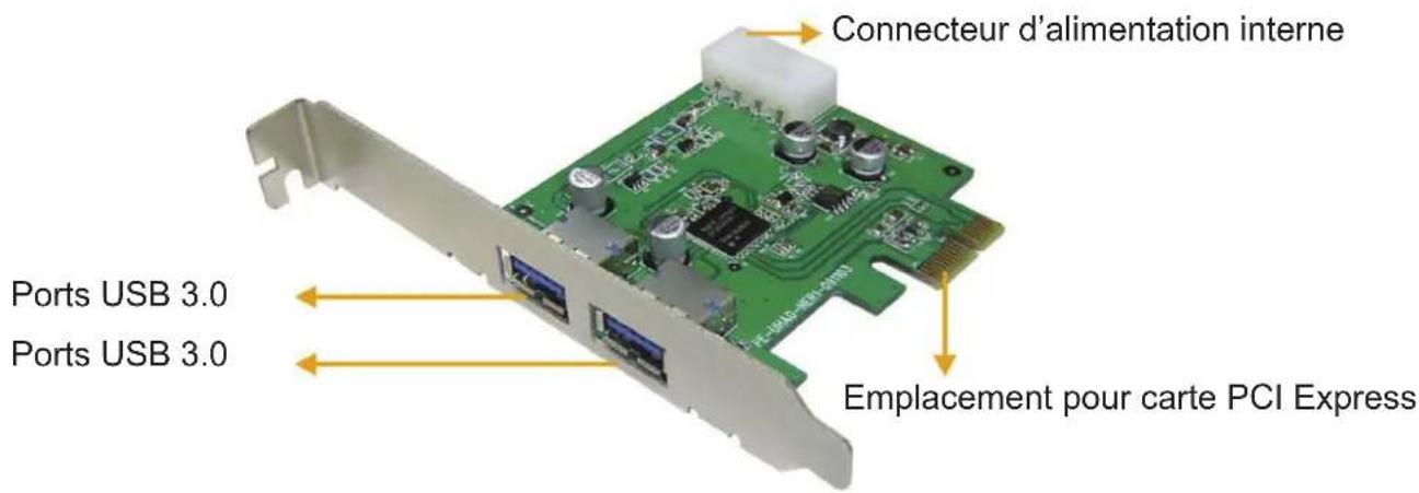 KONIG CMPPCIE2USB3 - Connexions : - 1