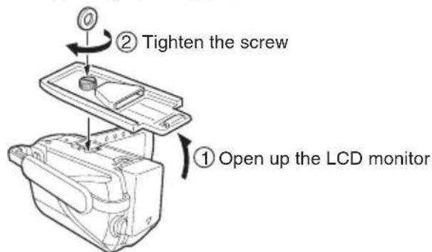 JVC WRMG300 - Attach the base to the bottom of the camera. - 1