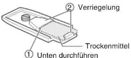 JVC WRMG300 - Fuhren Sie das Trockenmittel an der Rückseite der Bodenplatte ein. - 1