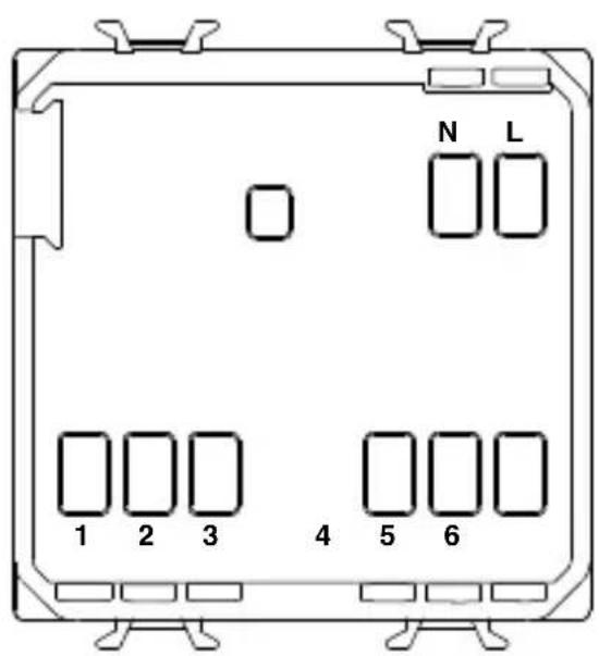 Gewiss GW12581 - Beschreibung der Klemmen - 1