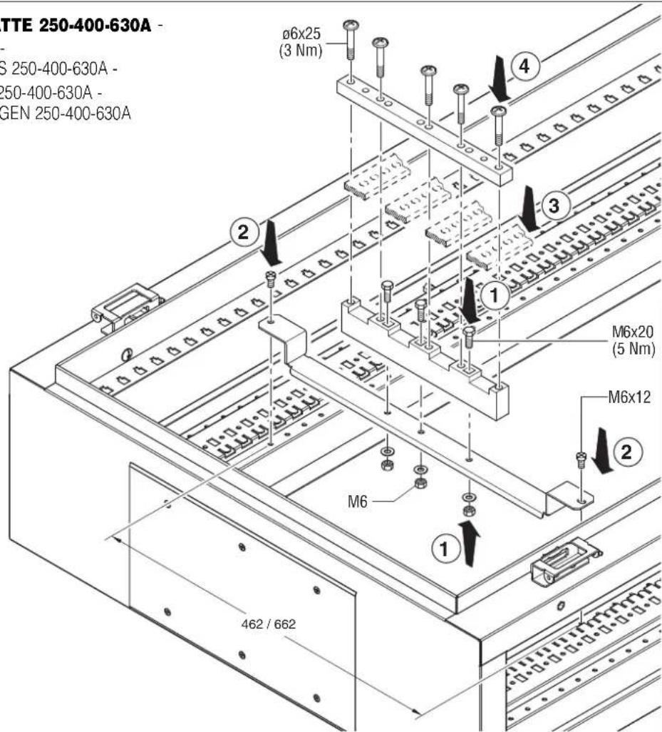 Gewiss GW45573 - KIT PORTABARRE LINEARE BARRE PIATTE 250-400-630A - - 3