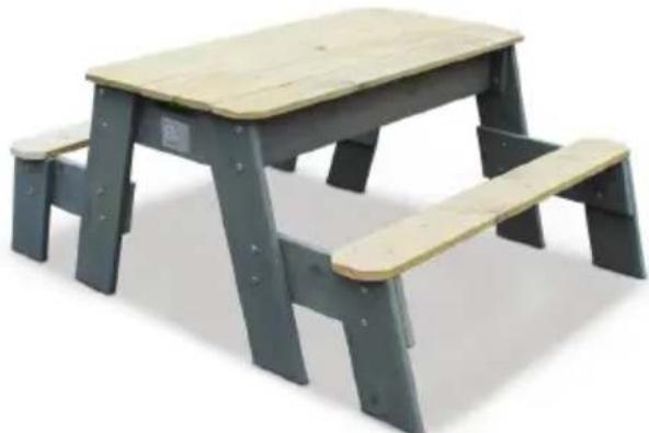 EXIT Aksent Sand Water & Picnictable (2 s) Deluxe - Picknick Table C (1 Gencnch) - 1