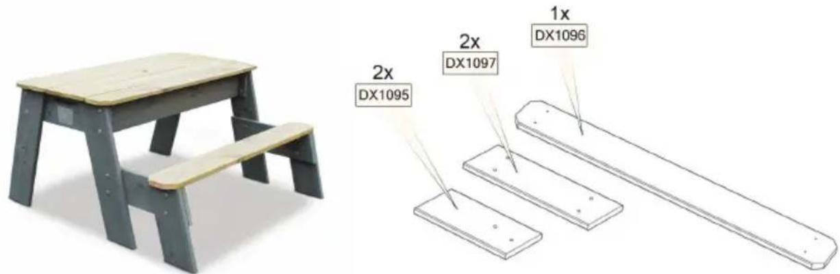 EXIT Aksent Sand Water & Picnictable (2 s) Deluxe - Parts list / Teilelleste / Onderdelen / Listes des pieces - 2