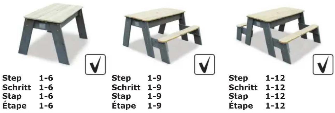 EXIT Aksent Sand Water & Picnictable (2 s) Deluxe - Assembly / Montage / Montage / L'assemblage - 1