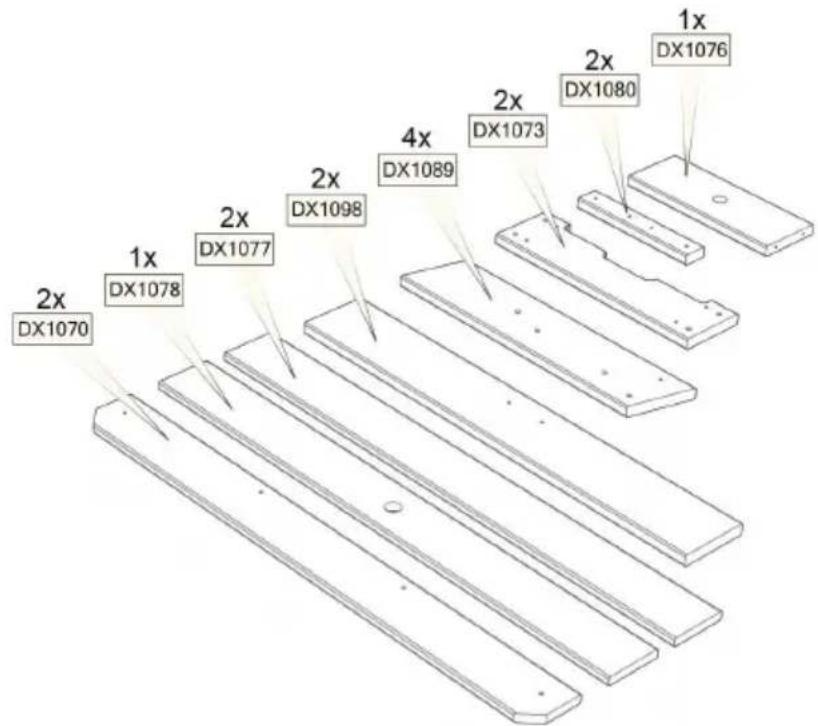 EXIT Aksent Sand Water & Picnictable (2 s) Deluxe - Parts list / Teilelleste / Onderdelen / Listes des pieces - 3