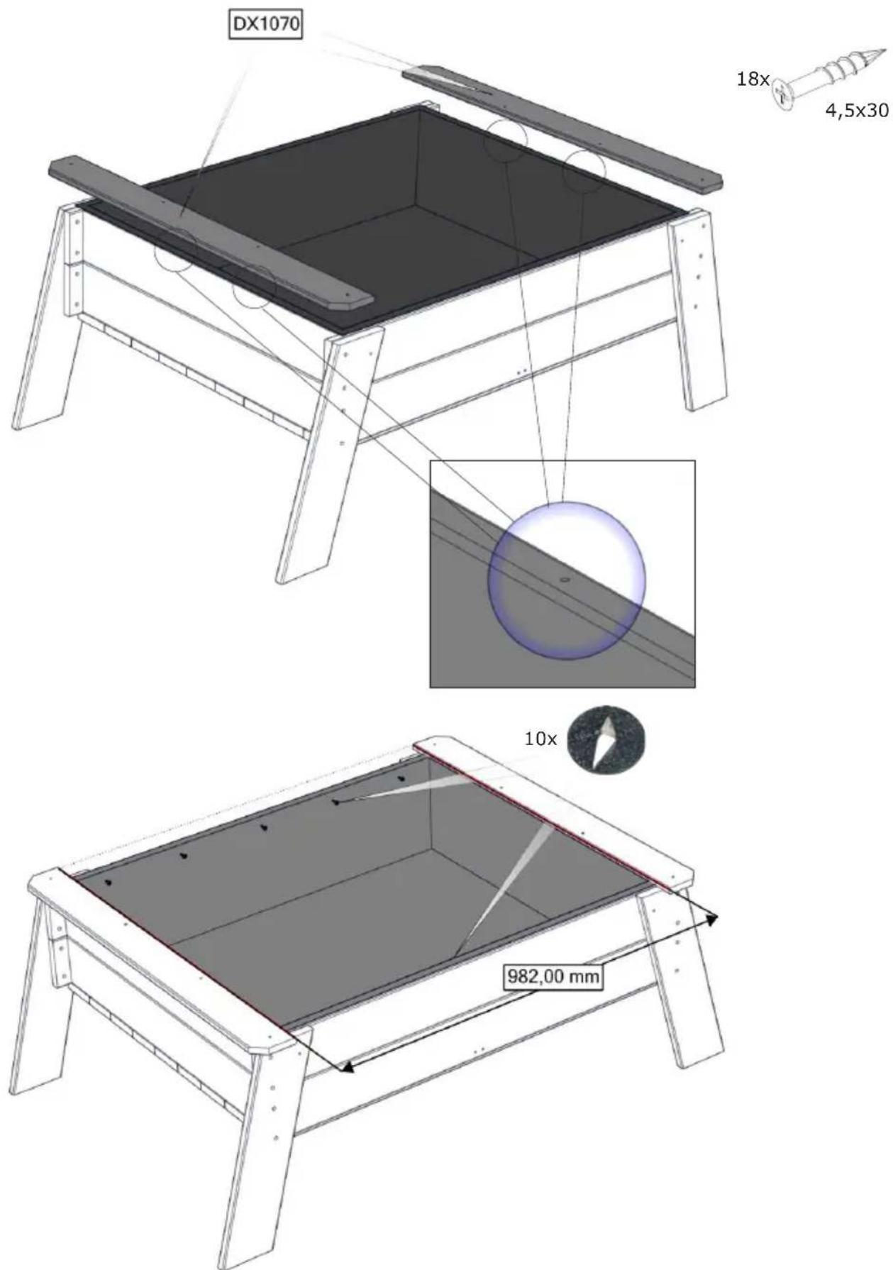 EXIT Aksent Sandtable XL - Assembly / Montage / Montage / L'assemblage - 8