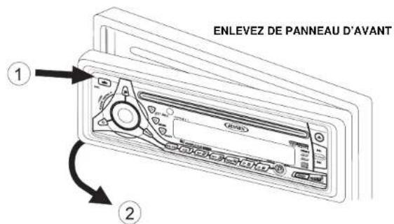JENSEN MP6211 - Detacher le panneau d'avant - 1