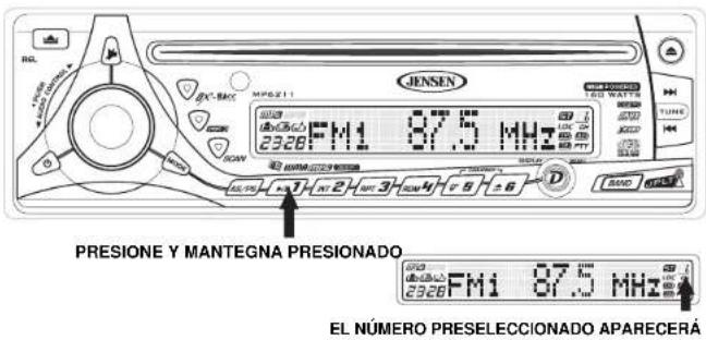 JENSEN MP6211 - Recorro de Sintonia Preseccionado - 1