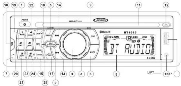 JENSEN BT1613 - OPERACION DE MP3/WMA - 1