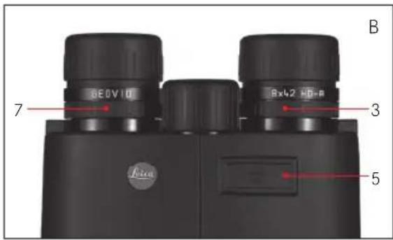 LEICA GEOVID 56 HDR - INSTellen VAN DE SCHERPTE / DIOPTRIE-COMPENSATIE - 1