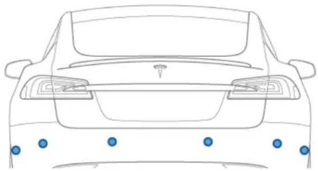 TESLA Model S (2018) - Mode de fonctionnement de l'Assistance au stationnement - 3