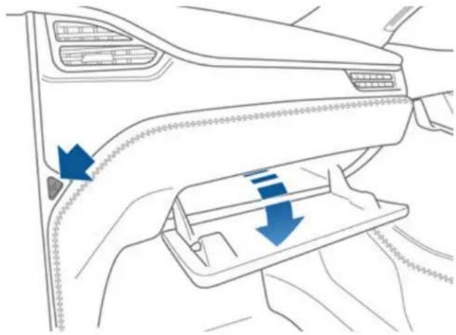 TESLA Model S (2018) - Boite à gants - 1