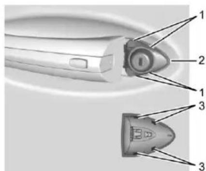 CHEVROLET Cruze (2018) - Accèsaubarilletdeserrurede laclédeporteduconducteur (silabatterieestdéchargee) - 2