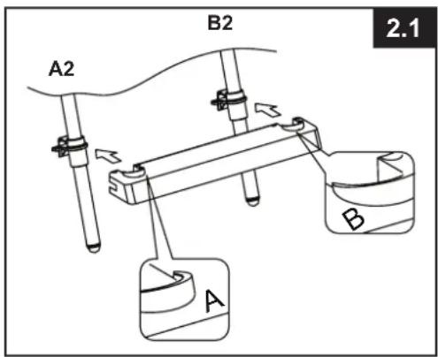 INTEX 28072 - ASSEMBLAGE DU PIED COTE B (Voir les schémas 2.1 à 2.2): - 1
