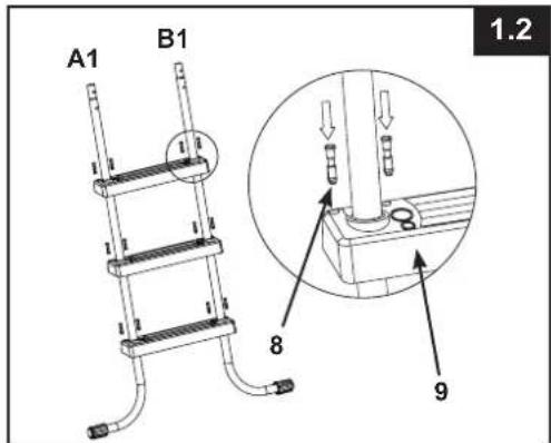 INTEX 28072 - SIDE A LEGS ASSEMBLY (refer to figures 1.1 through 1.2): - 2