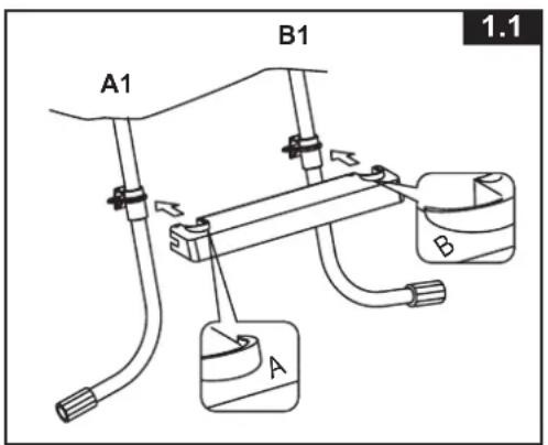 INTEX 28072 - ASSEMBLAGE DU PIED COTE A(Voir les schémas 1.1 à 1.2): - 1
