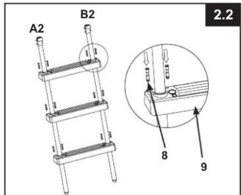 INTEX 28072 - SIDE B LEGS ASSEMBLY (refer to figures 2.1 through 2.2): - 2